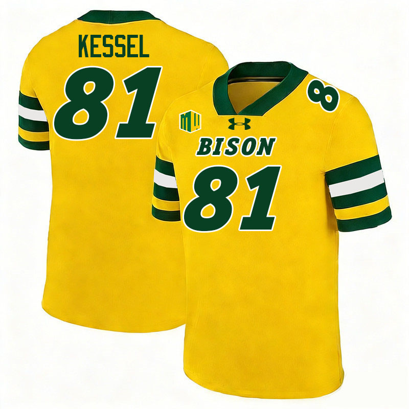 North Dakota State Bison #81 Reis Kessel College Football Jerseys,Uniforms-Gold